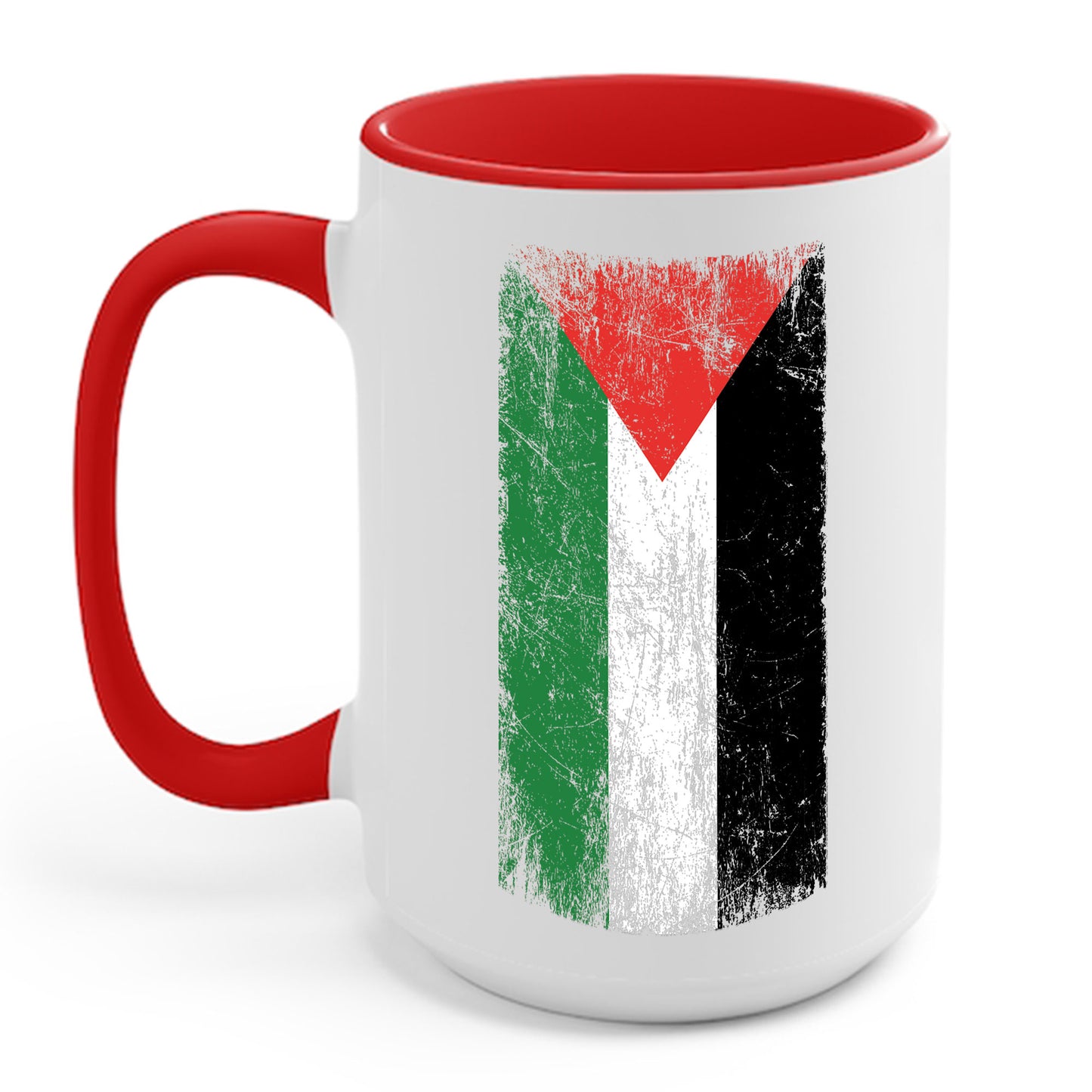 Distressed Palestine Flag I love Palestine Gaza Vintage Coffee Mug For Men