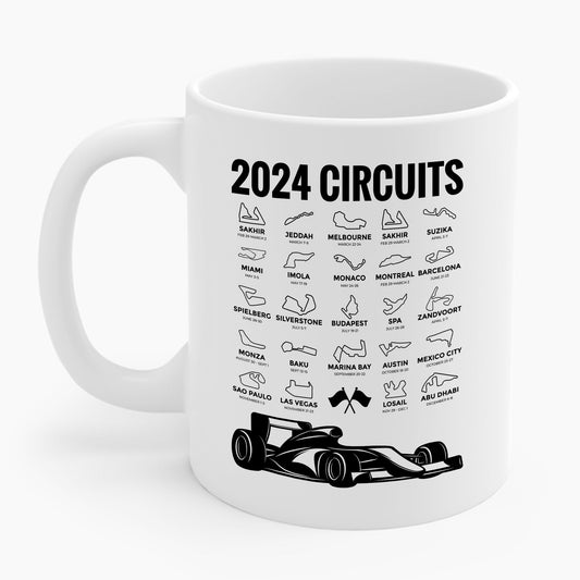 2024 Schedule Formula Racing Formula Car Retro Vintage Coffee Mug For Men Women