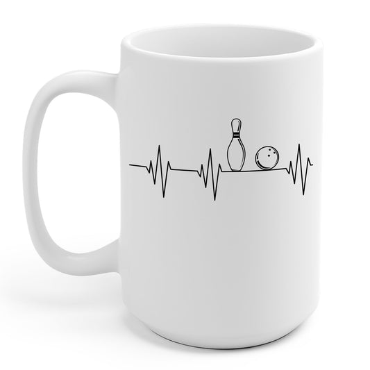 Funny Bowling Gift Cute EKG Bowlers League Coffee Mug For Men Women