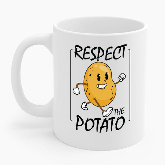 Funny Respect The Potato Gift Men Cute Root Vegetable Lovers Vegan Coffee Mug For Men Women