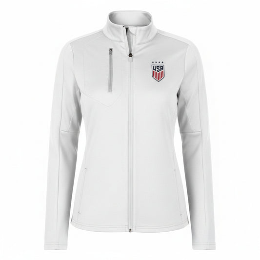Womens Antigua White USWNT Generation Full-Zip Jacket