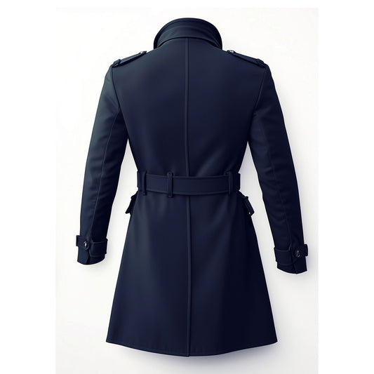 Mens Mini Trench Coat Knee Length Long Trench Coats Double Breasted Jacket Storm Flap Lepal Collar Multipockets Water Resistant Jackets For Men