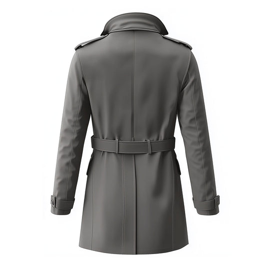 Mens Mini Trench Coat Trench Coats Double Breasted Jacket Storm Flap Lepal Collar Multipockets Water Resistant Jackets For Men