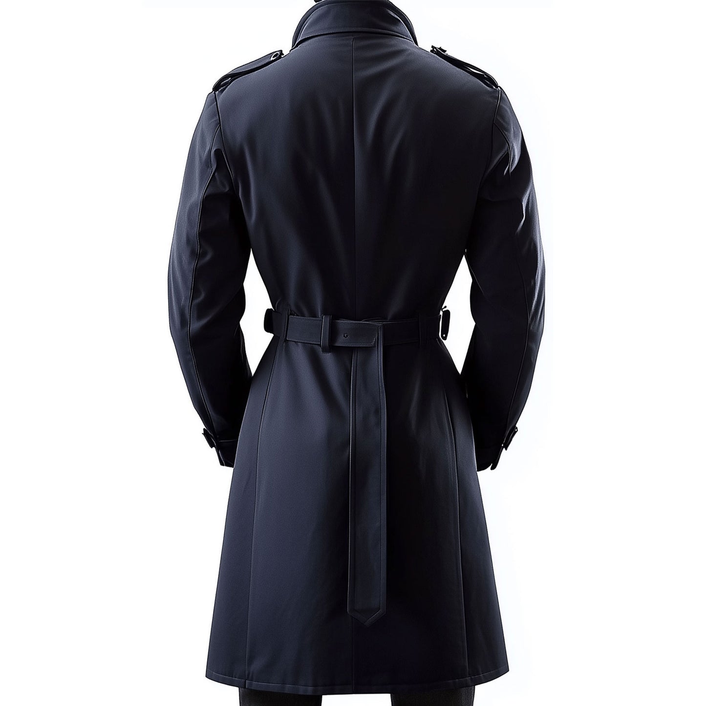 Mens Mini Trench Coat Knee Length Trench Long Coats Double Breasted Jacket Storm Flap Lepal Collar Multipockets Water Resistant Jackets For Men