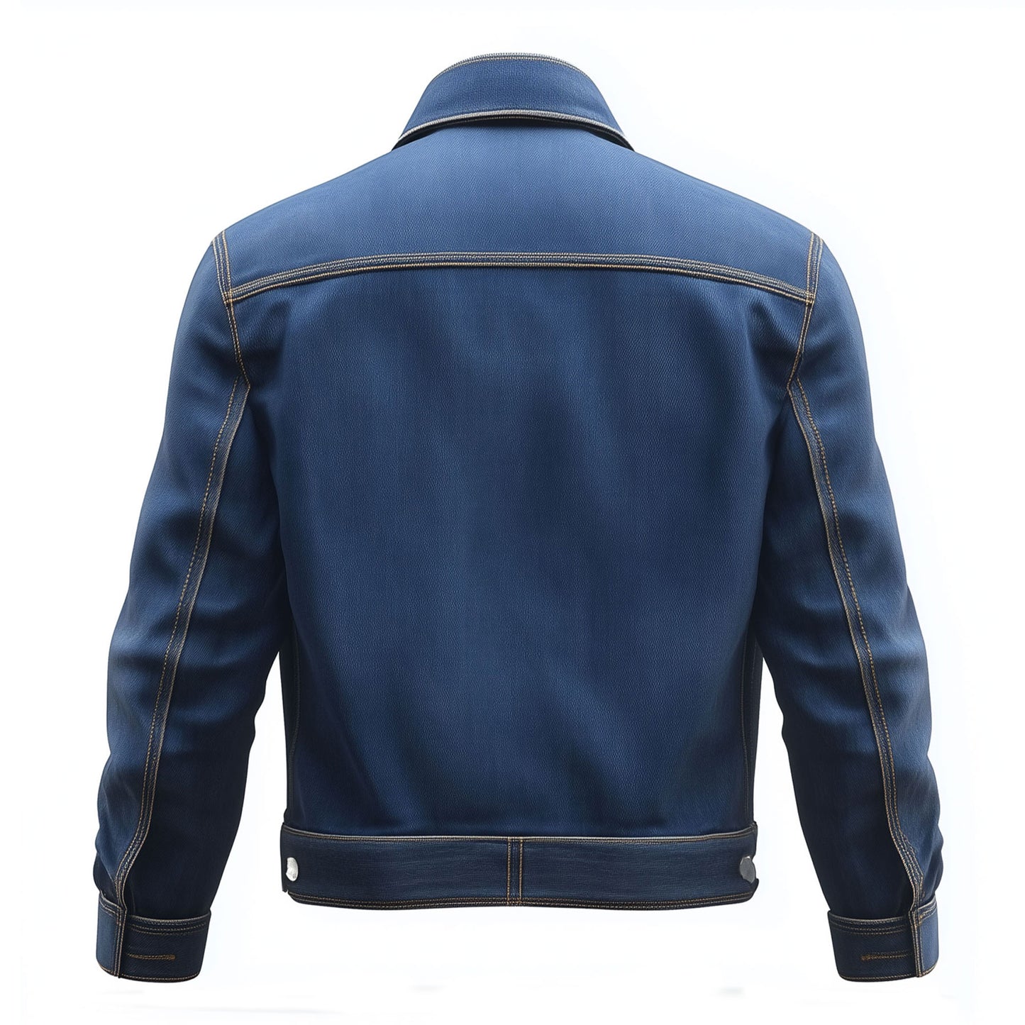 Mens Jean Jacket Blue Trucker Style Jacket Button-down Front, Chest and Waist Pockets Denim Jackets