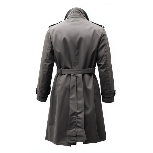 Mens Mini Trench Coat Grey Knee Length Trench Coats Single Breasted Jacket Storm Flap Lepal Collar Multipockets Water Resistant Jackets For Men