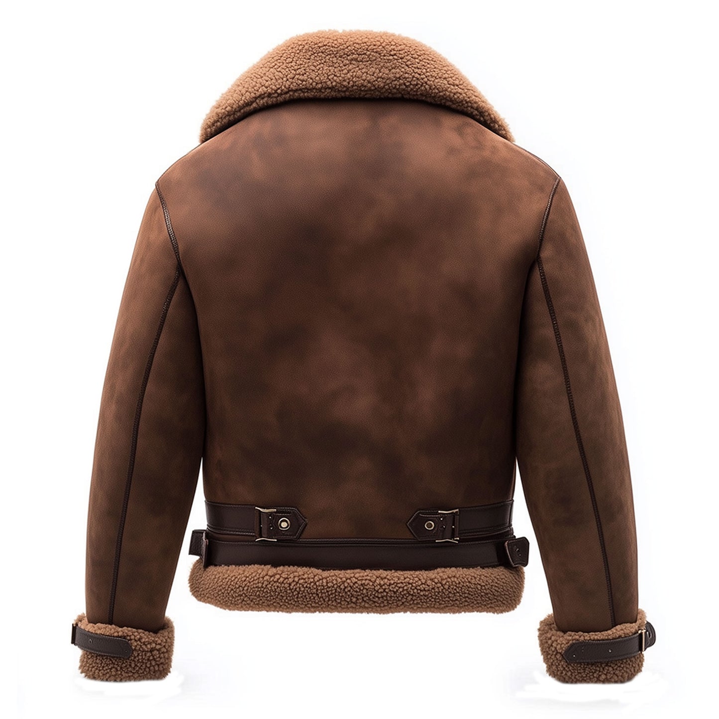 Shearling Brown Leather Jacket Genuine Classic Sheepskin Fur Leather B3 Bomber Leather Modern Aviator Jackets