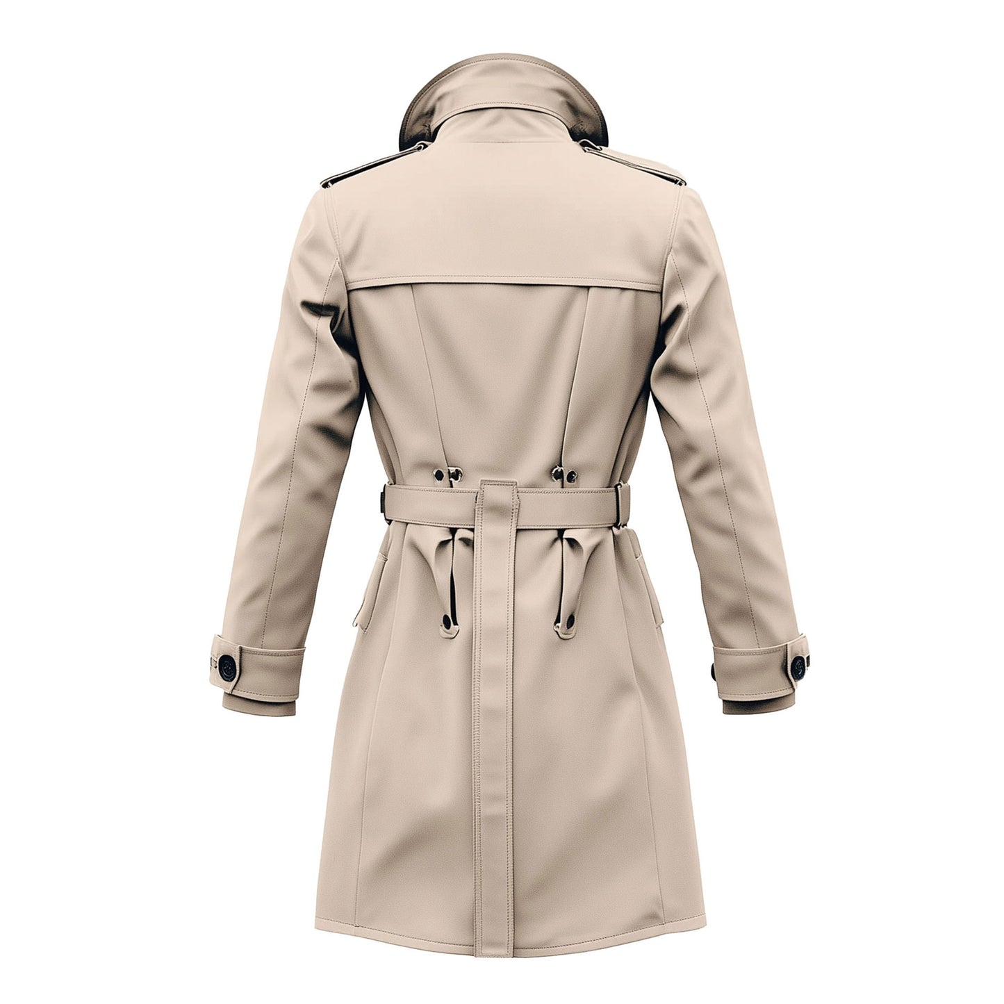 Mens Mini Trench Coat White Knee Length Trench Coats Double Breasted Jacket Storm Flap Lepal Collar Multipockets Water Resistant Jackets For Men