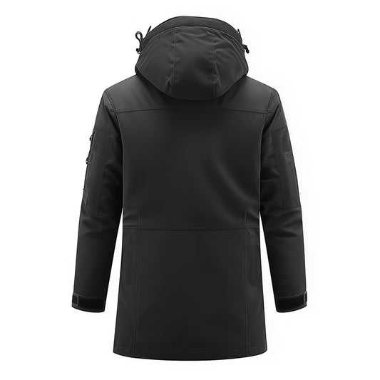 Mens Parkas Jacket Classic Green Parka Thigh-length Nylon Front Pockets Luxurious Removable Hood Winter Coat Warm Parka Jackets