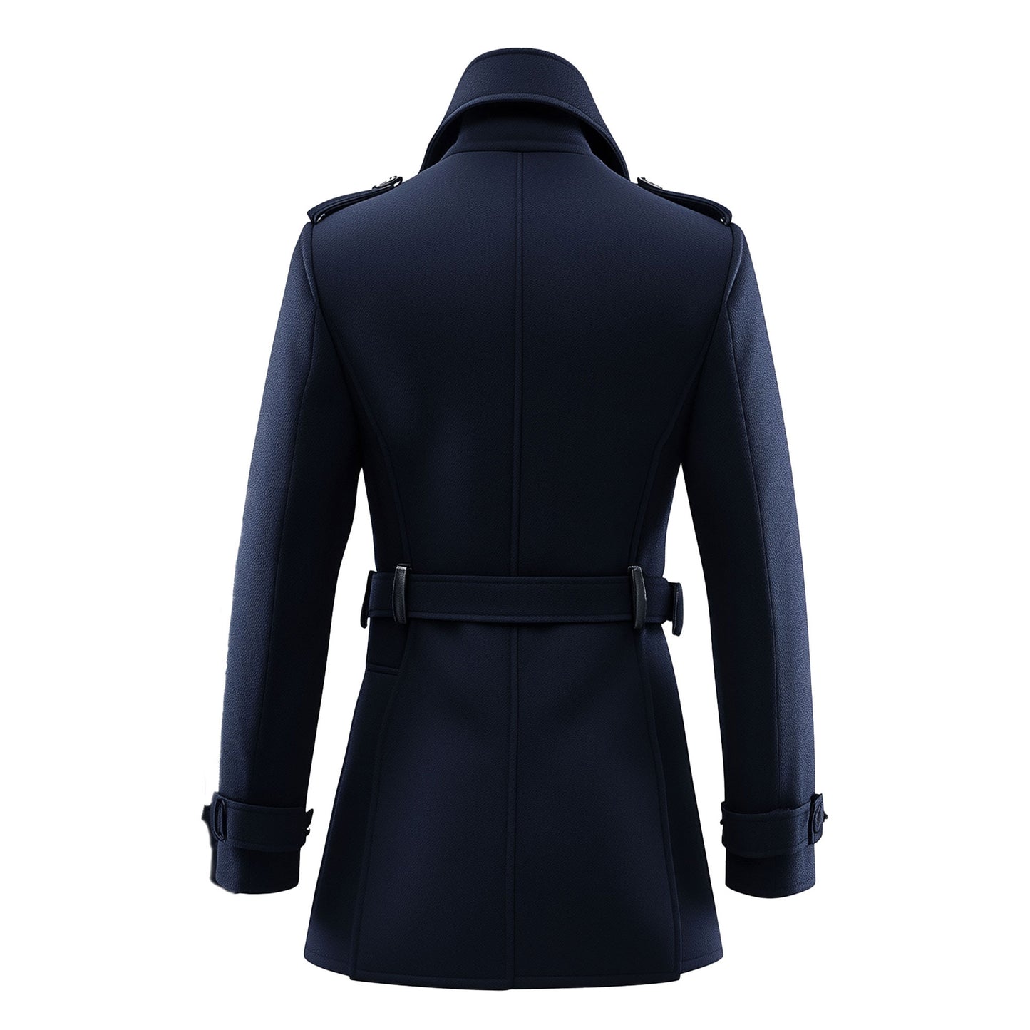 Mens Mini Trench Coat Trench Coats Double Breasted Navy Blue Jacket Storm Flap Lepal Collar Multipockets Water Resistant Jackets For Men