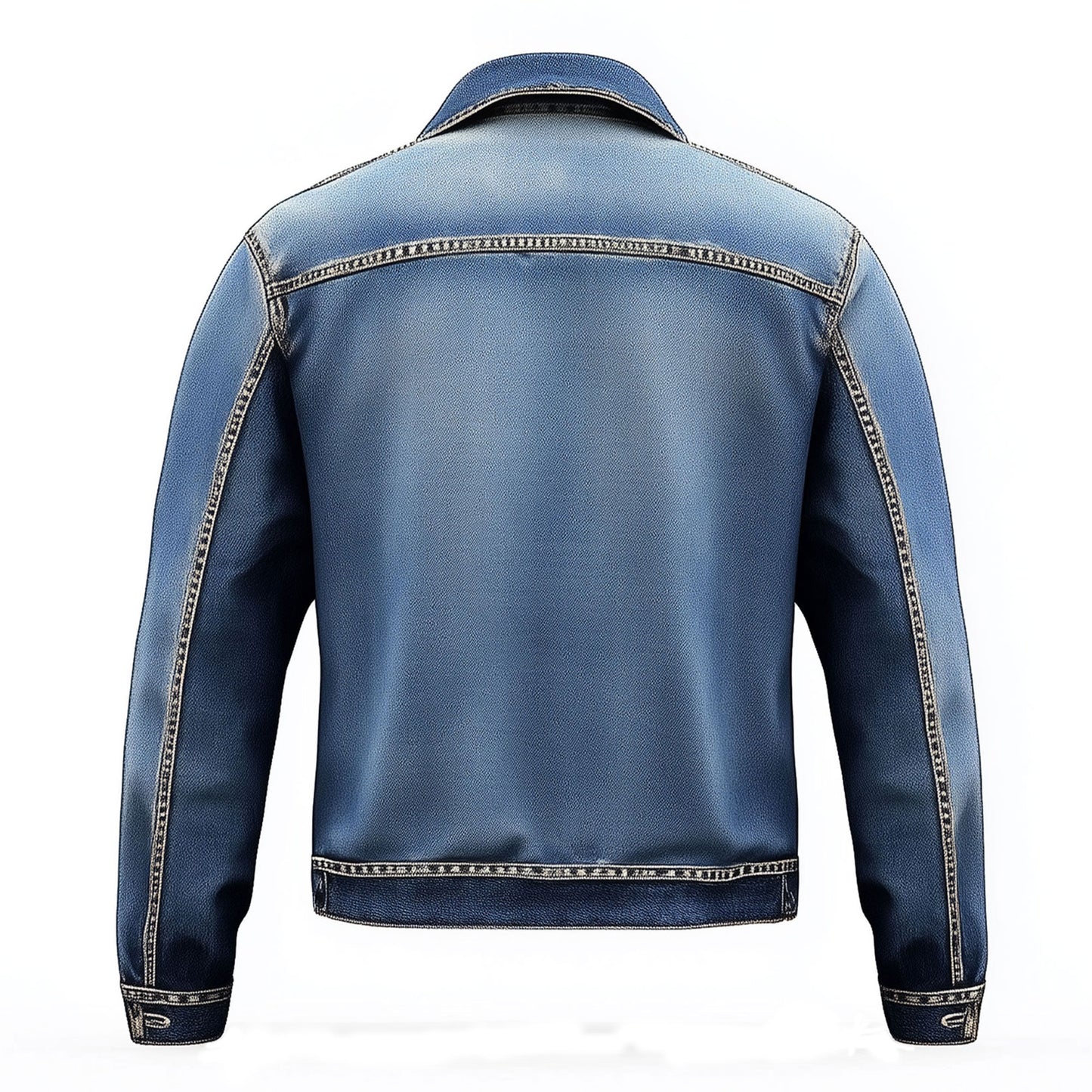 Mens Denim Jacket Comfortable Durable Jeans Flaps Slanted Front Pockets Lepal Blue Trucker Jackets For Men
