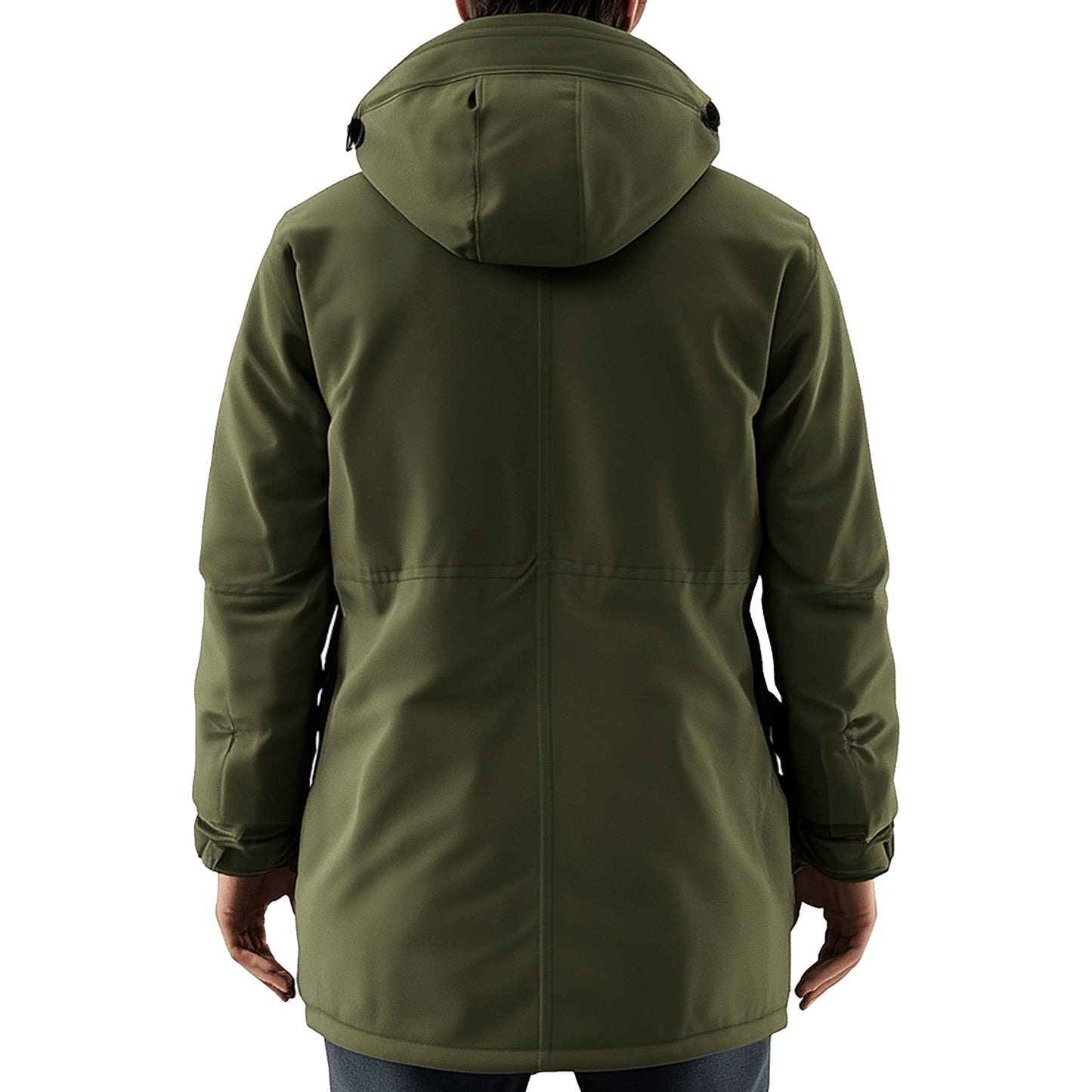 Mens Parkas Jacket Classic Military GreenParka Thigh-length Nylon Front Pockets Luxurious Removable Hood Winter Coat Warm Parka Jackets