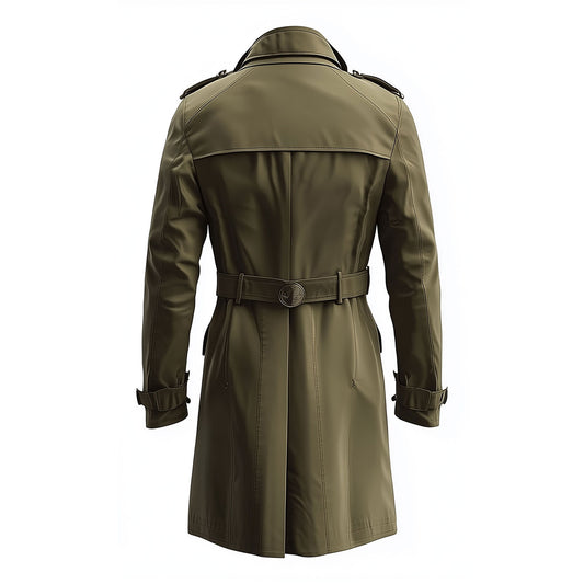 Mens Mini Trench Coat Single Knee Length Trench Coats Single Breasted Jacket Storm Flap Lepal Collar Multipockets Water Resistant Jackets For Men