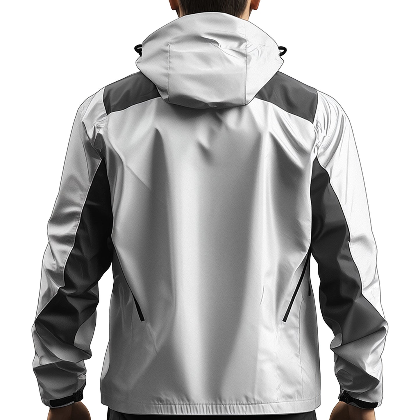 Mens Windbreaker Jackets White Lightweight Rain Protection Waterproof Nylon Hooded Windbreaker Jackets