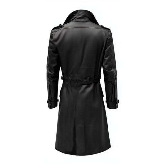 Mens Mini Trench Coat Black Trench Coats Single Breasted Jacket Storm Flap Lepal Collar Multipockets Water Resistant Jackets For Men