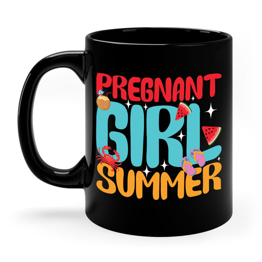 Groovy Pregnancy Reveal Pregnant Girl Summer Coffee Mug For Baby Shower