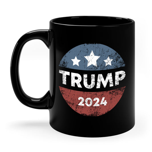 Trump 2024 Retro Campaign Button Re Elect President Trump Coffee Mug For Men Women