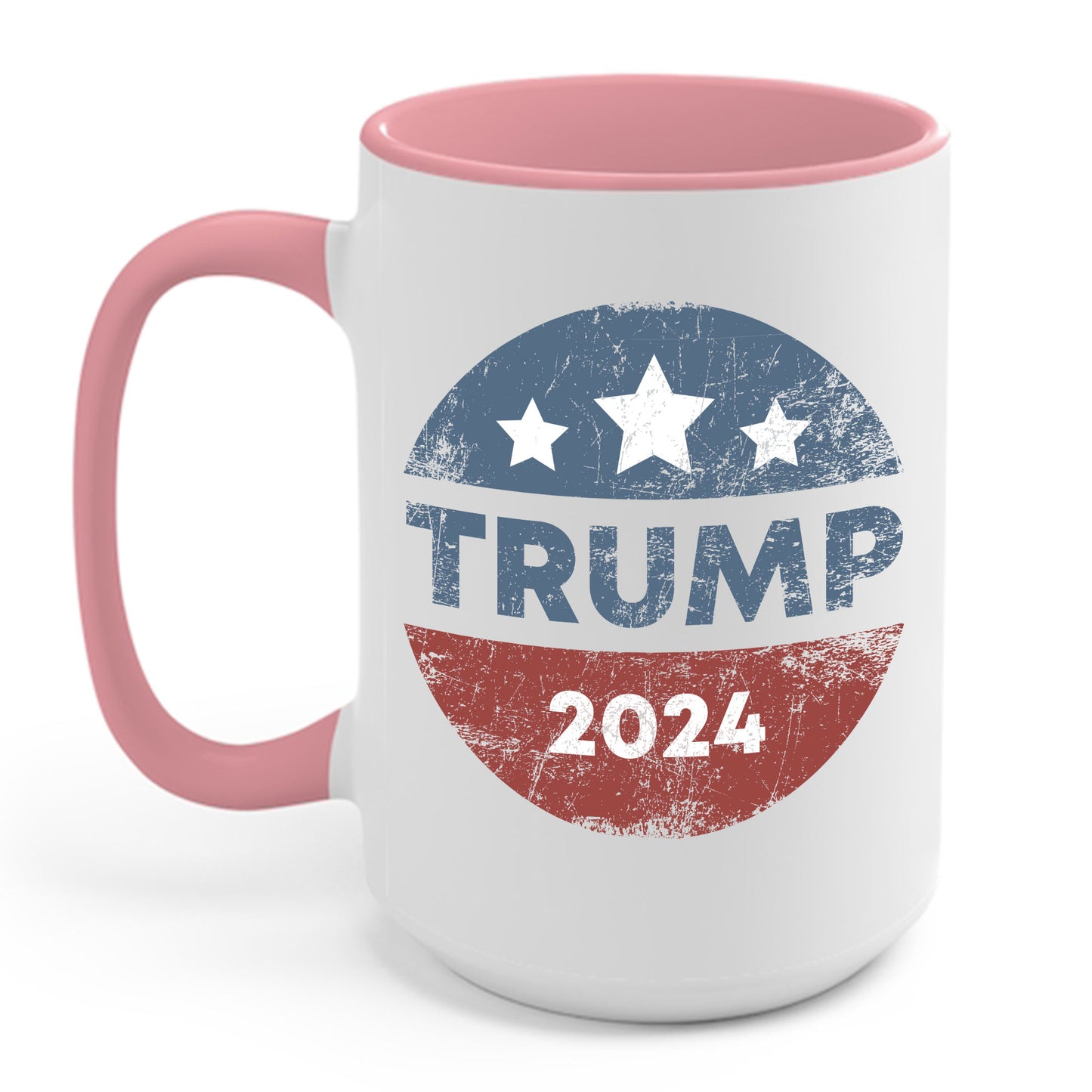 Trump 2024 Retro Campaign Button Re Elect President Trump Coffee Mug For Men Women