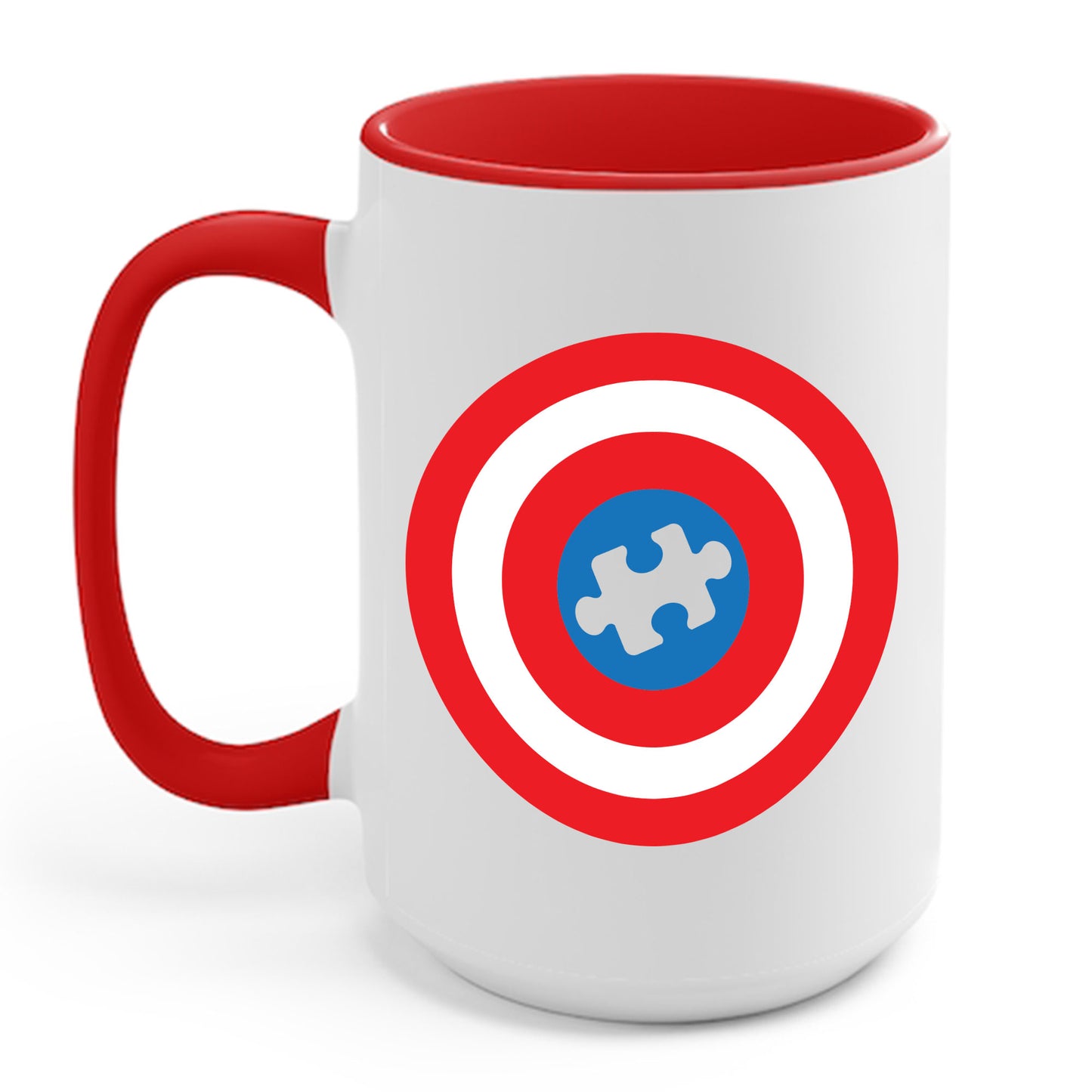 Captain Autism Awareness Superhero Puzzle Shield Coffee Mug For Men Women