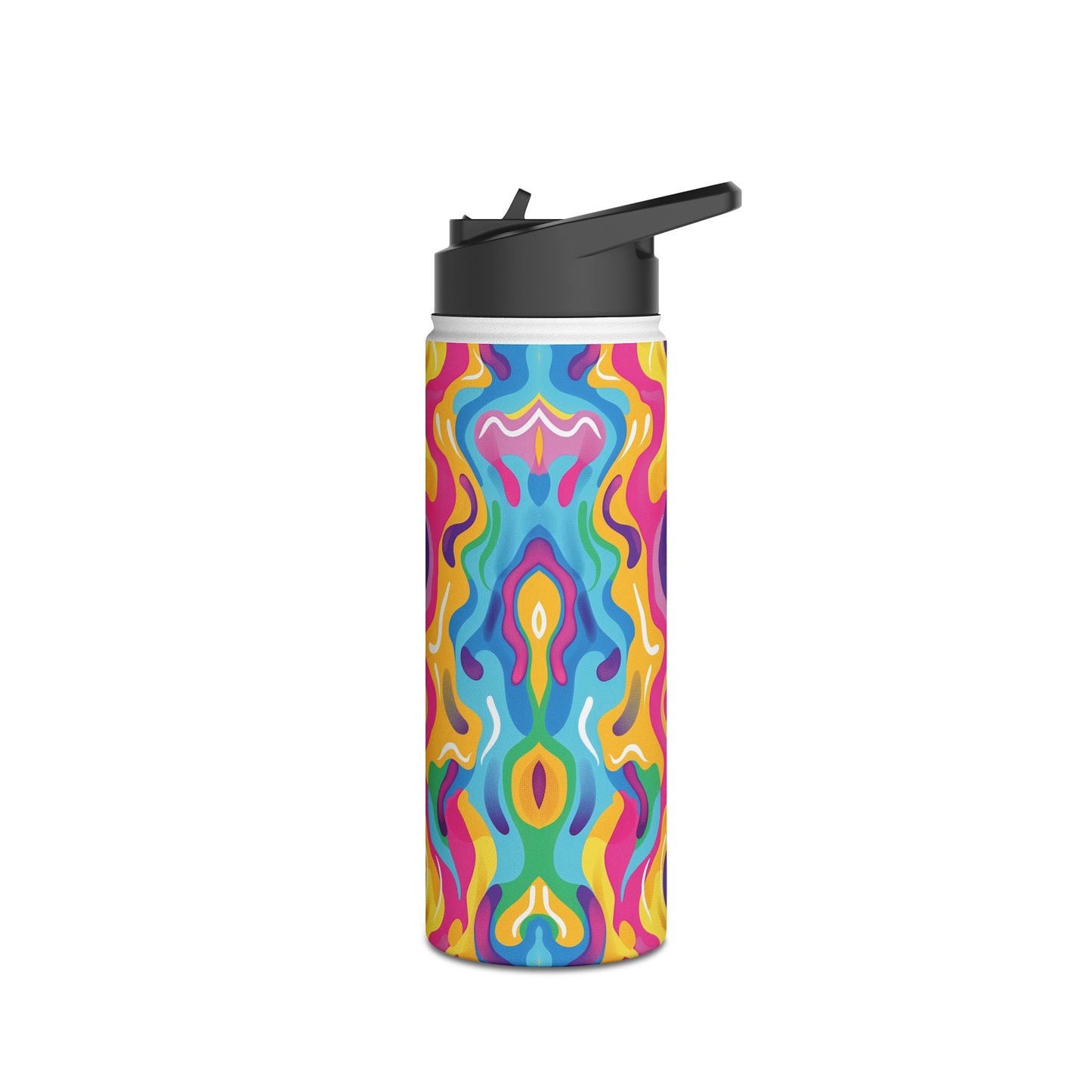 Rainbow Splash Pattern Stainless Steel Water Bottle with Twist-on Lid and Double-Wall Vacuum Insulation