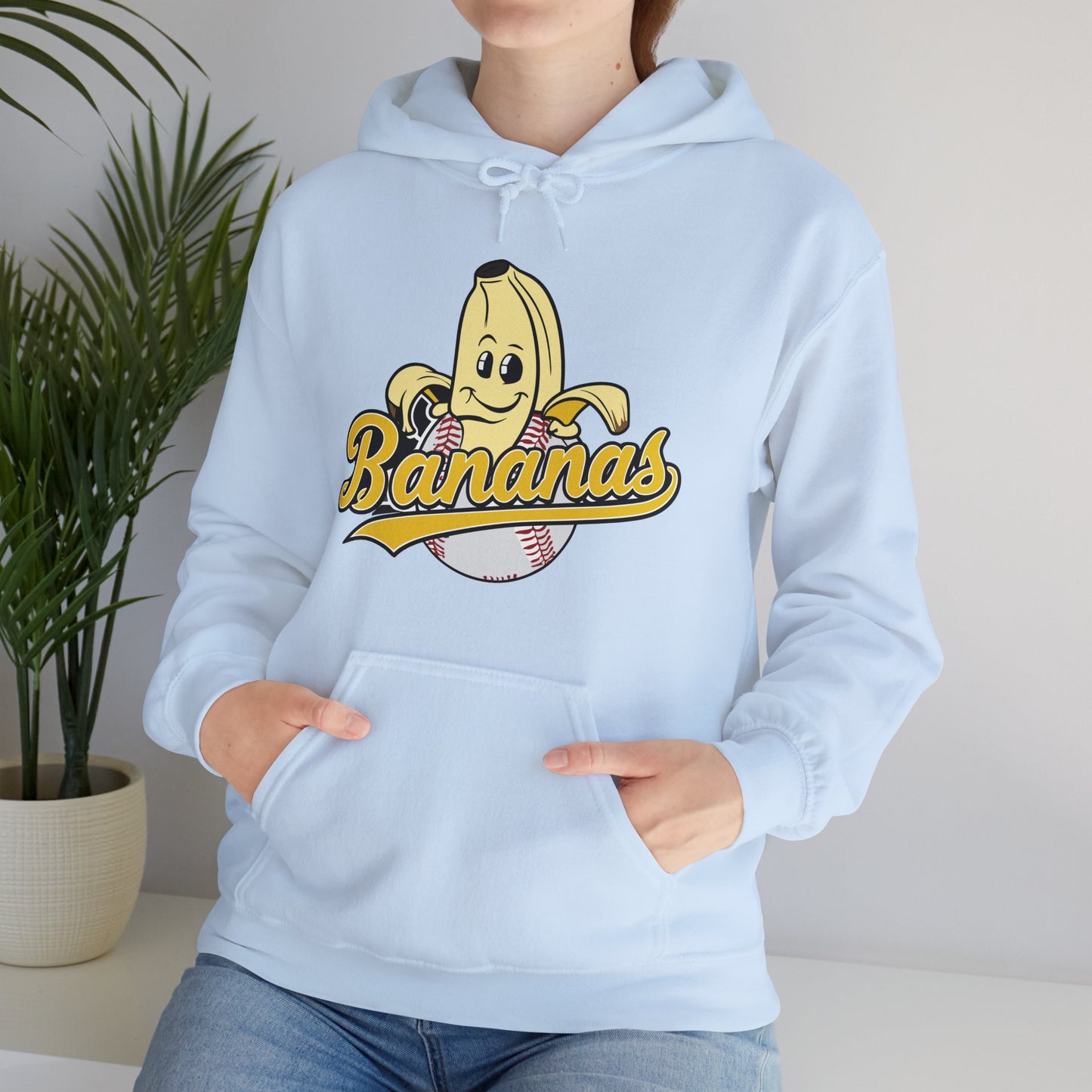 Funny Let's Go Bananas Baseball Hoodie For Baseball Lovers Men Women Hoodie