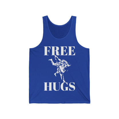 Funny Wrestling Wrestler Free Hugs Humor Tank Top Men Women