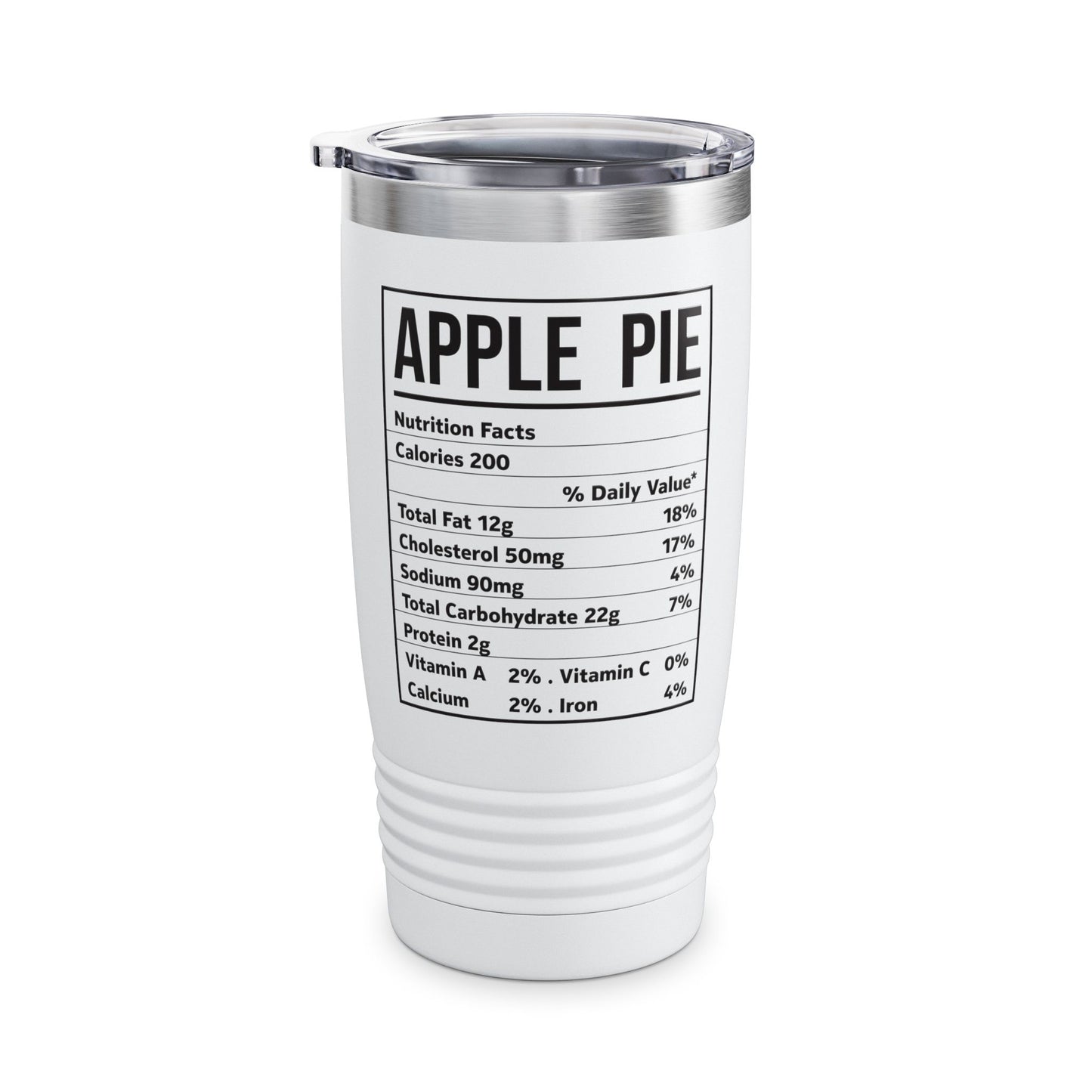 Funny Thanksgiving Christmas Apple Pie Nutrition Facts Tumbler For Men Women