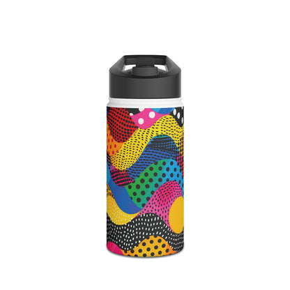 Pop Art Punch Vibrant Pattern Stainless Steel Water Bottle with Twist-on Lid and Double-Wall Vacuum Insulation