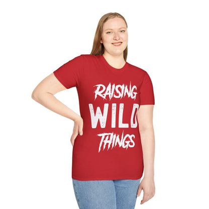 Womens Raising Wild Things Mom Cute Mothers Day Birthday T-Shirt