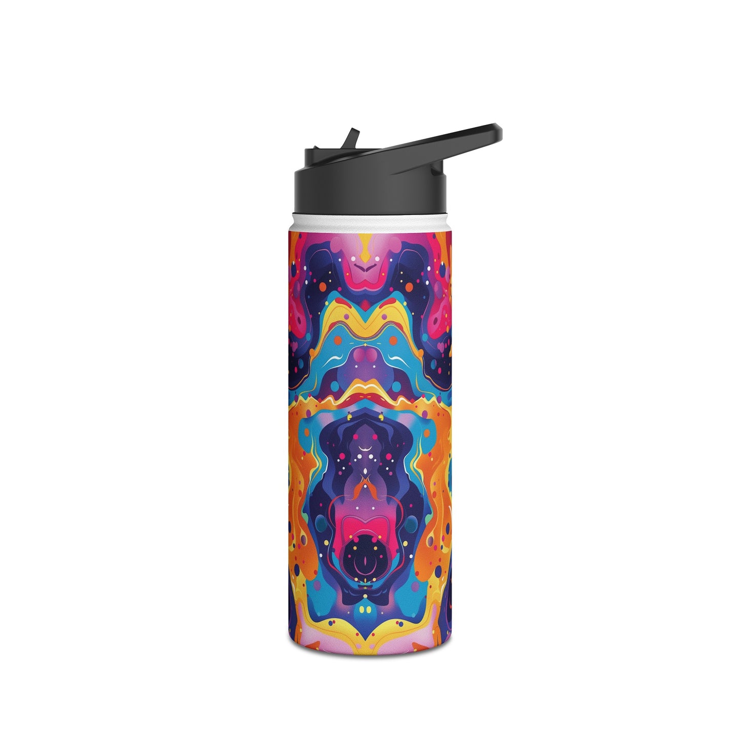 Galactic Explosion Pattern Stainless Steel Water Bottle with Twist-on Lid and Double-Wall Vacuum Insulation