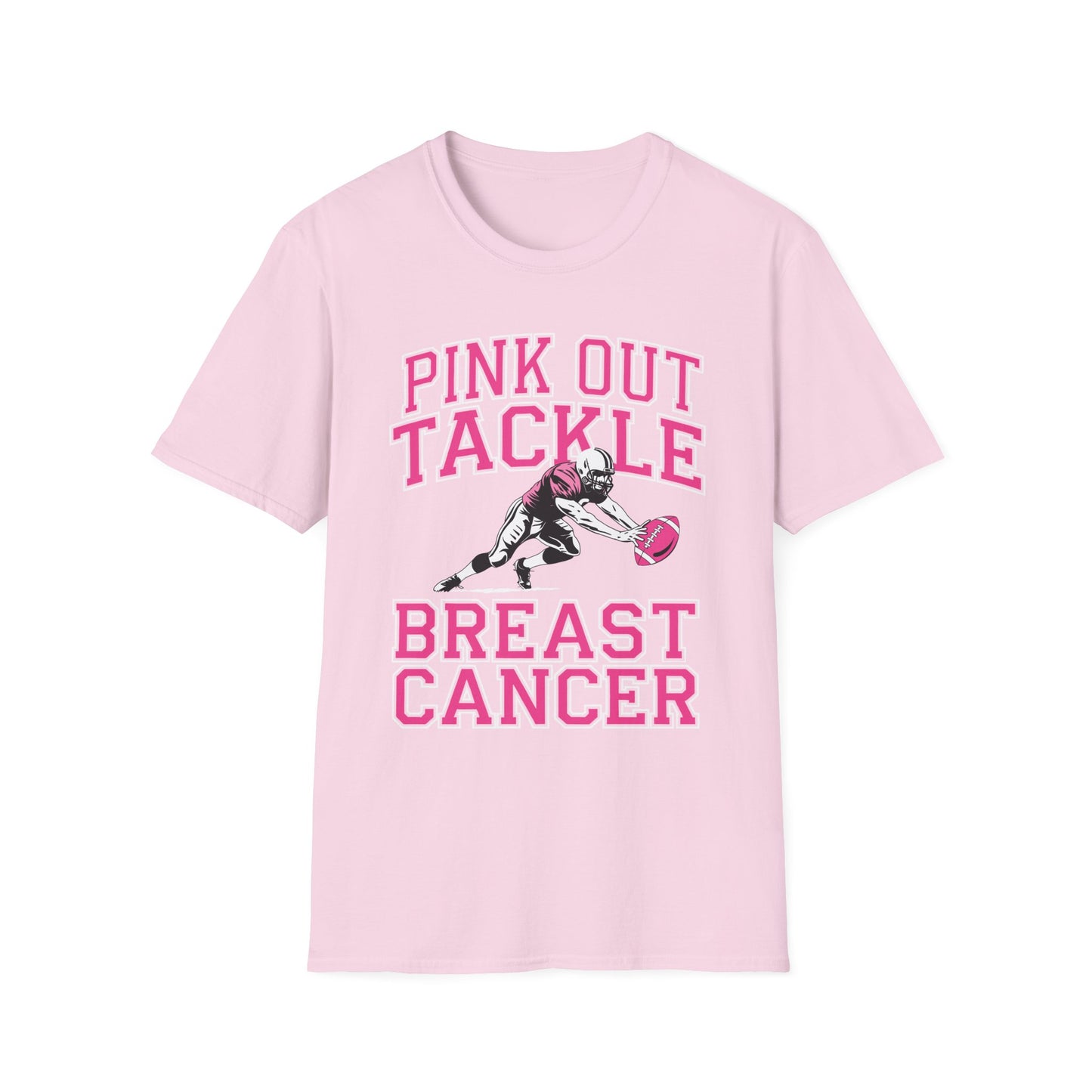 Funny Pink Out Tackle Breast Cancer Awareness American Football T-Shirt For Men Women