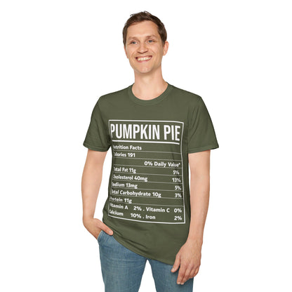 Pumpkin Pie Nutrition Facts Funny Family Matching Christmas Costume T-Shirt For Men Women