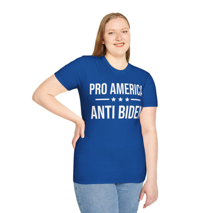 Pro America Anti Biden Flag Impeach Joe Biden Anti-Biden 8646 T-Shirt Men Women