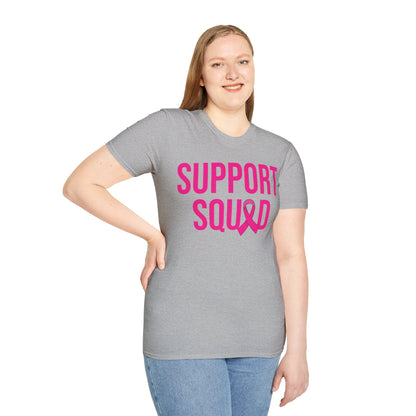 Support Squad Breast Cancer Warrior Awareness October Pink T-Shirt