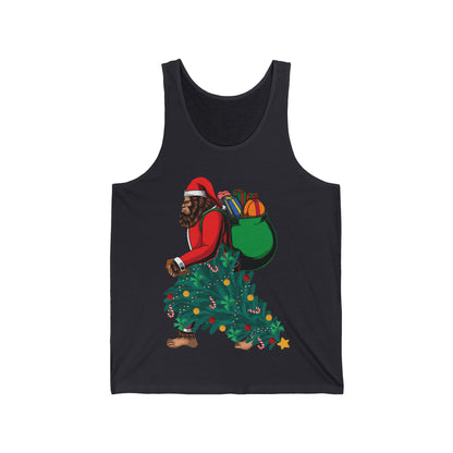 Bigfoot Santa Christmas Tree Lights Gifts Funny Xmas Sasquatch Tank Top For Men Women Tank Top