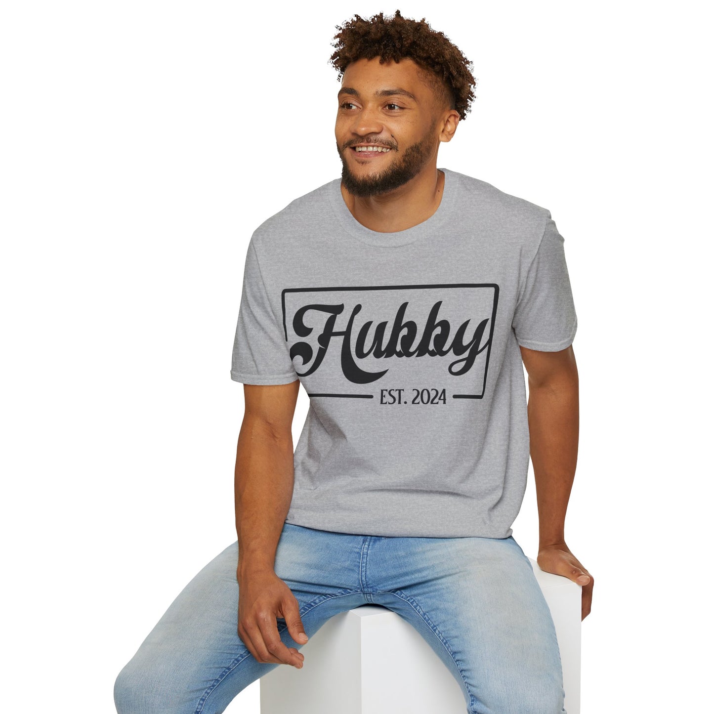 Hubby Est 2024 Just Married Honeymoon Wedding Couples T-Shirt For Men T-Shirt