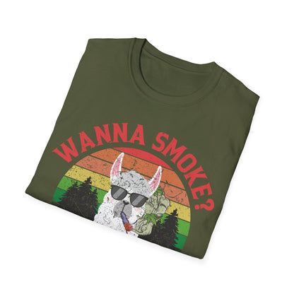 Funny Wanna Smoke Alpaca Bowl, Cute Weed Pun Marijuana T-Shirt