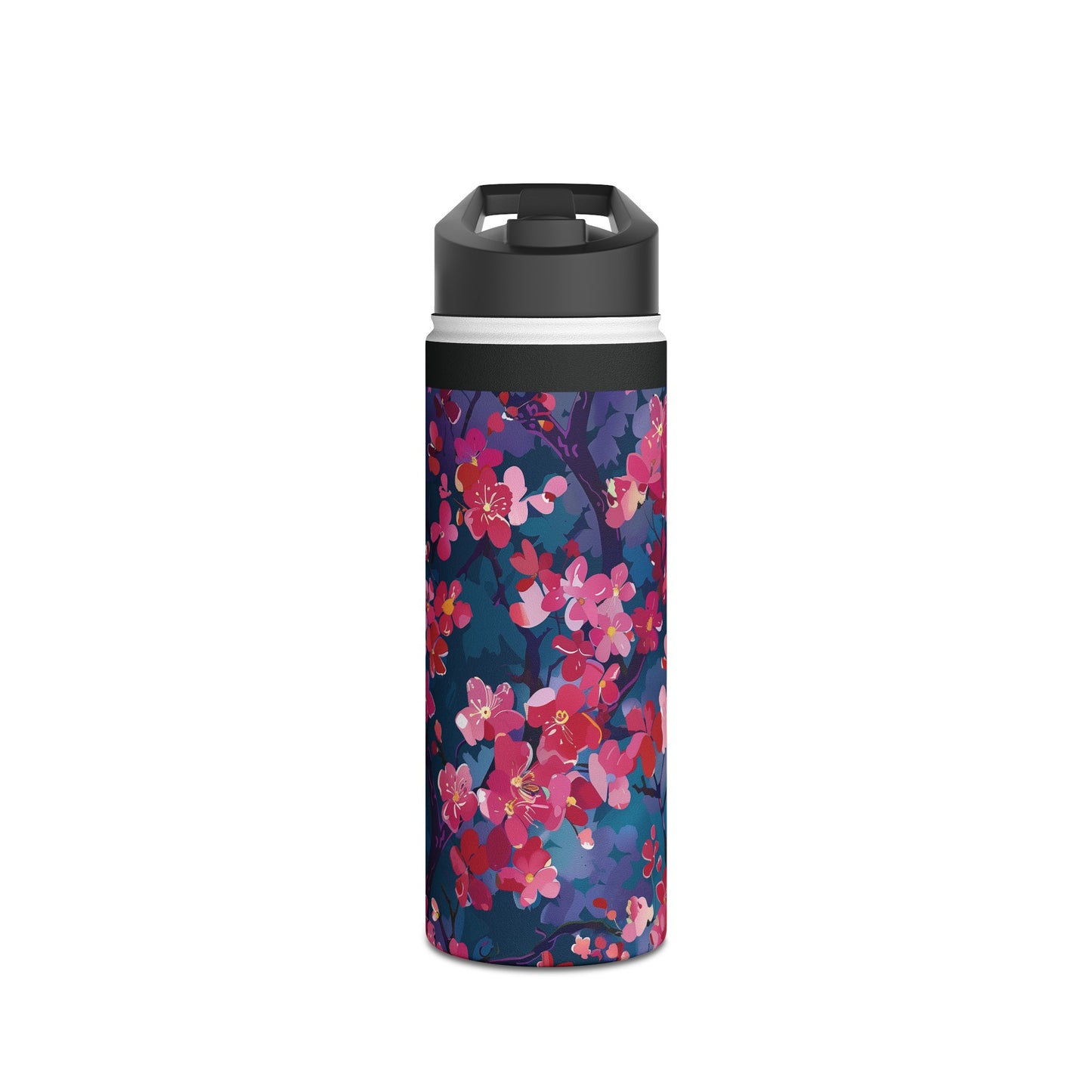 Sakura Blossoms Pattern Stainless Steel Water Bottle with Twist-on Lid and Double-Wall Vacuum Insulation