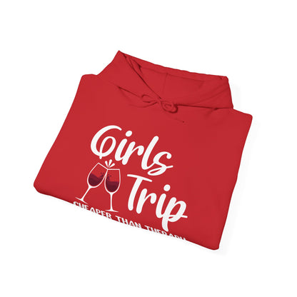 Funny Girls Trip Cheaper Than Therapy Beach Vacation Party Hoodie For Women