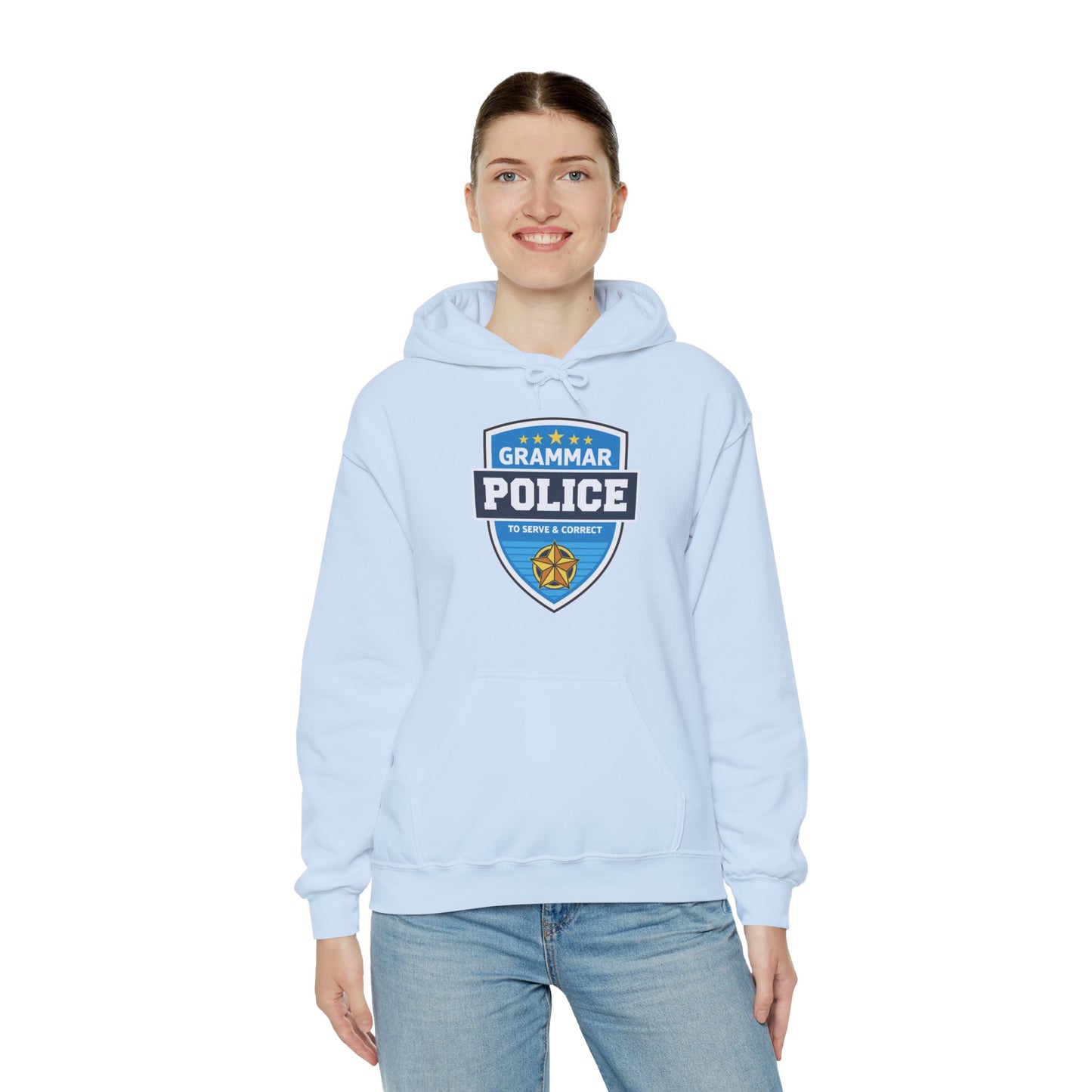 Grammar Police Badge To Serve and Correct Teacher Student Hoodie For Men Women