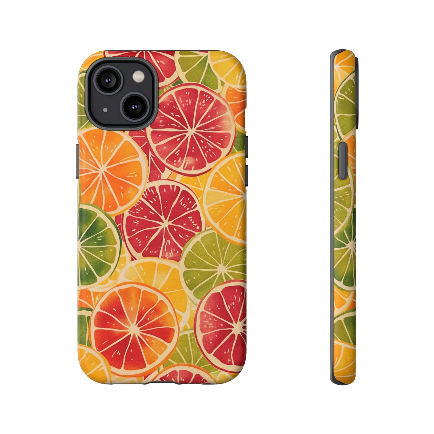 Citrus Burst Vibrant Color Pattern iPhone 13 14 15 16 Pro Max Plus Case Wireless Charging Compatible Tough Cases Protection, Magnetic Phone Case for iPhone Classic Series