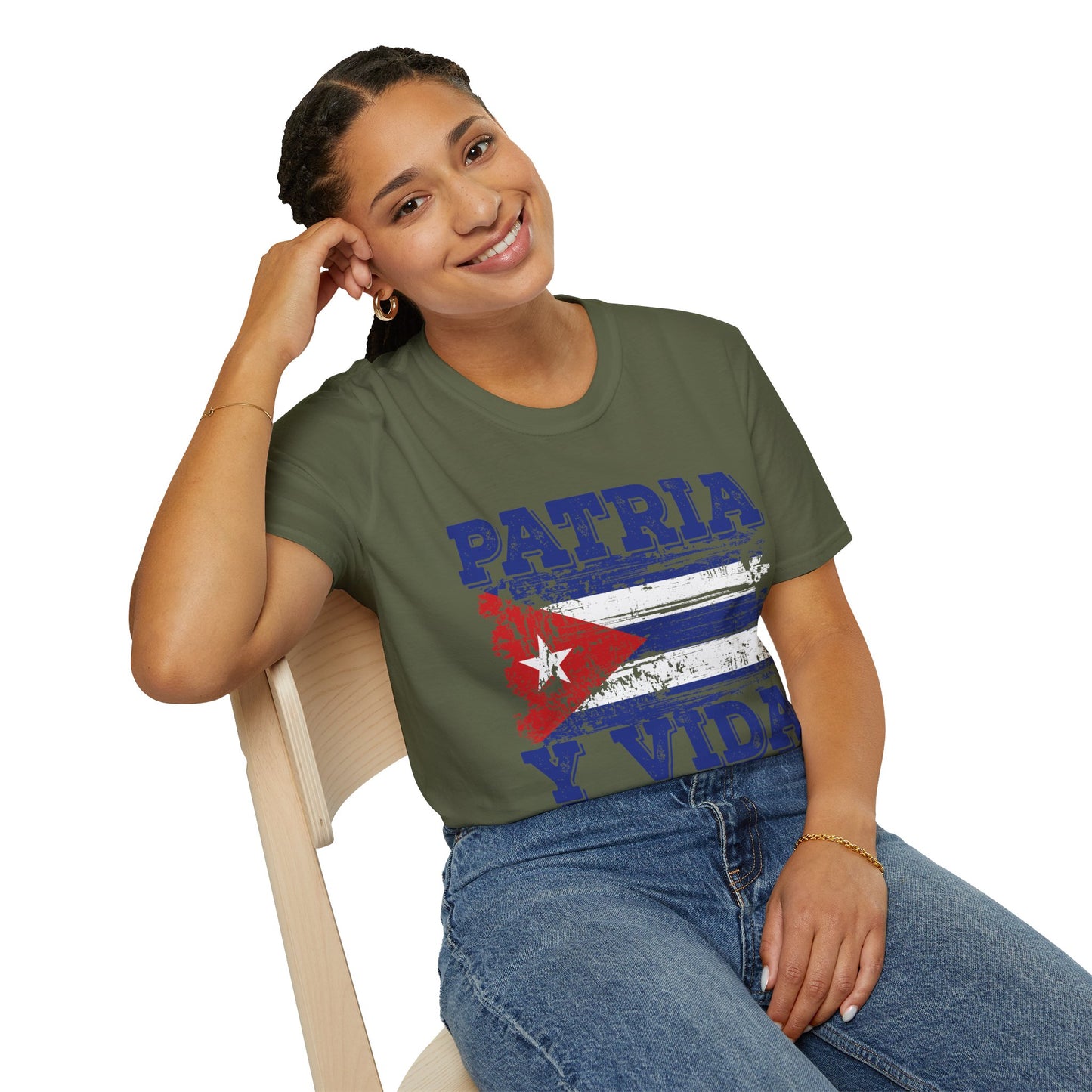 Cuba Patria y Vida Flag Distressed Vintage Cuban Flag T-Shirt For Men Women