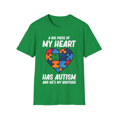 Big Peice Of My Heart Autism Awareness Sister Brother Autistic Kids Awareness T-Shirt