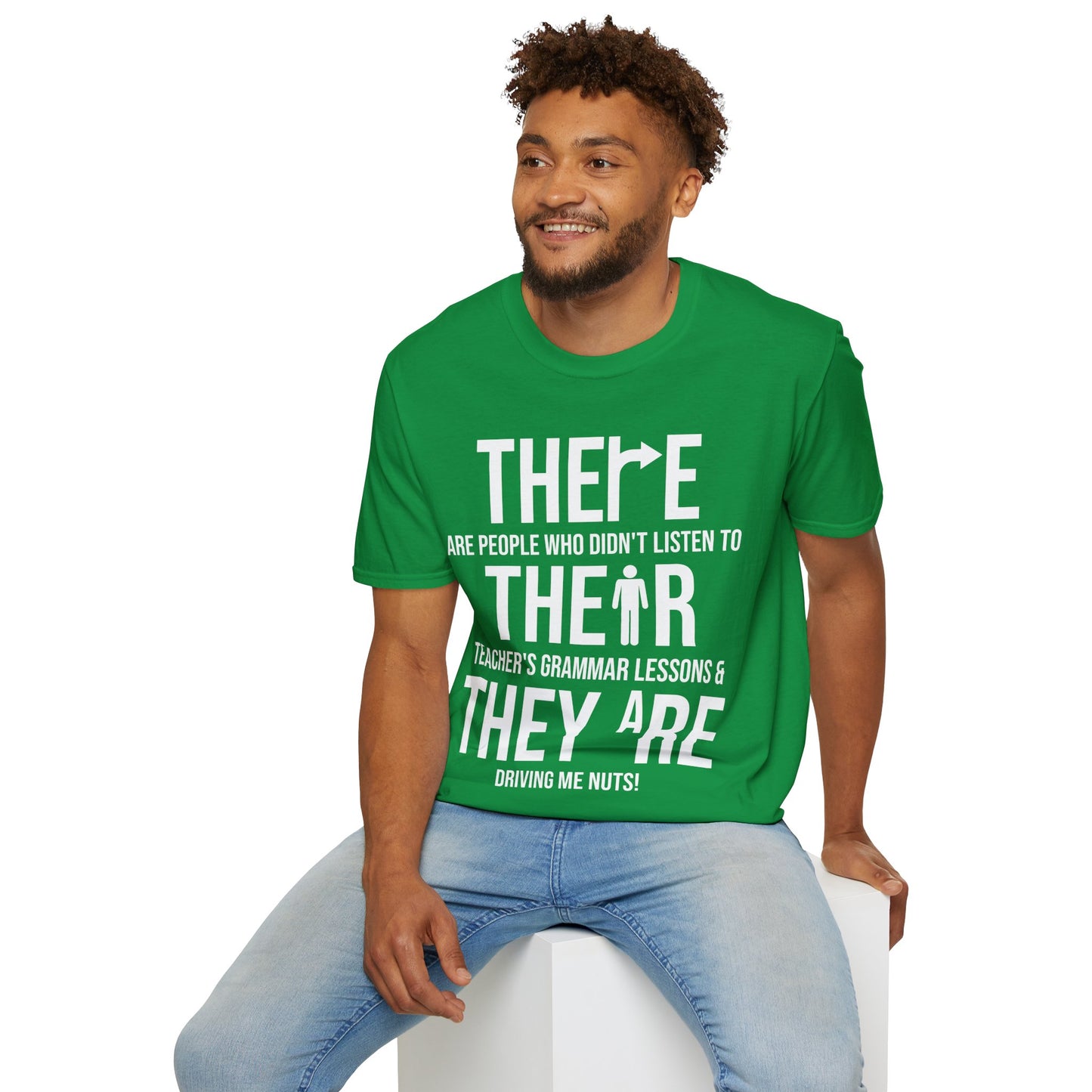 Funny English Grammar Teacher Sarcastic There Their They're Funny Teachers T-Shirt Men Women T-Shirt