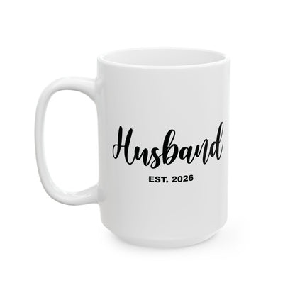 Husband Est 2026 Married Hubby Honeymoon Couple Wedding Coffee Mug For Men