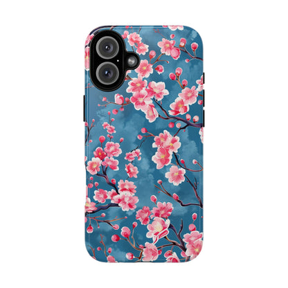 Sakura Blossoms Vibrant Colored iPhone 13 14 15 16 Pro Max Plus Case Wireless Charging Compatible Tough Cases Protection, Magnetic Phone Case for iPhone Classic Series