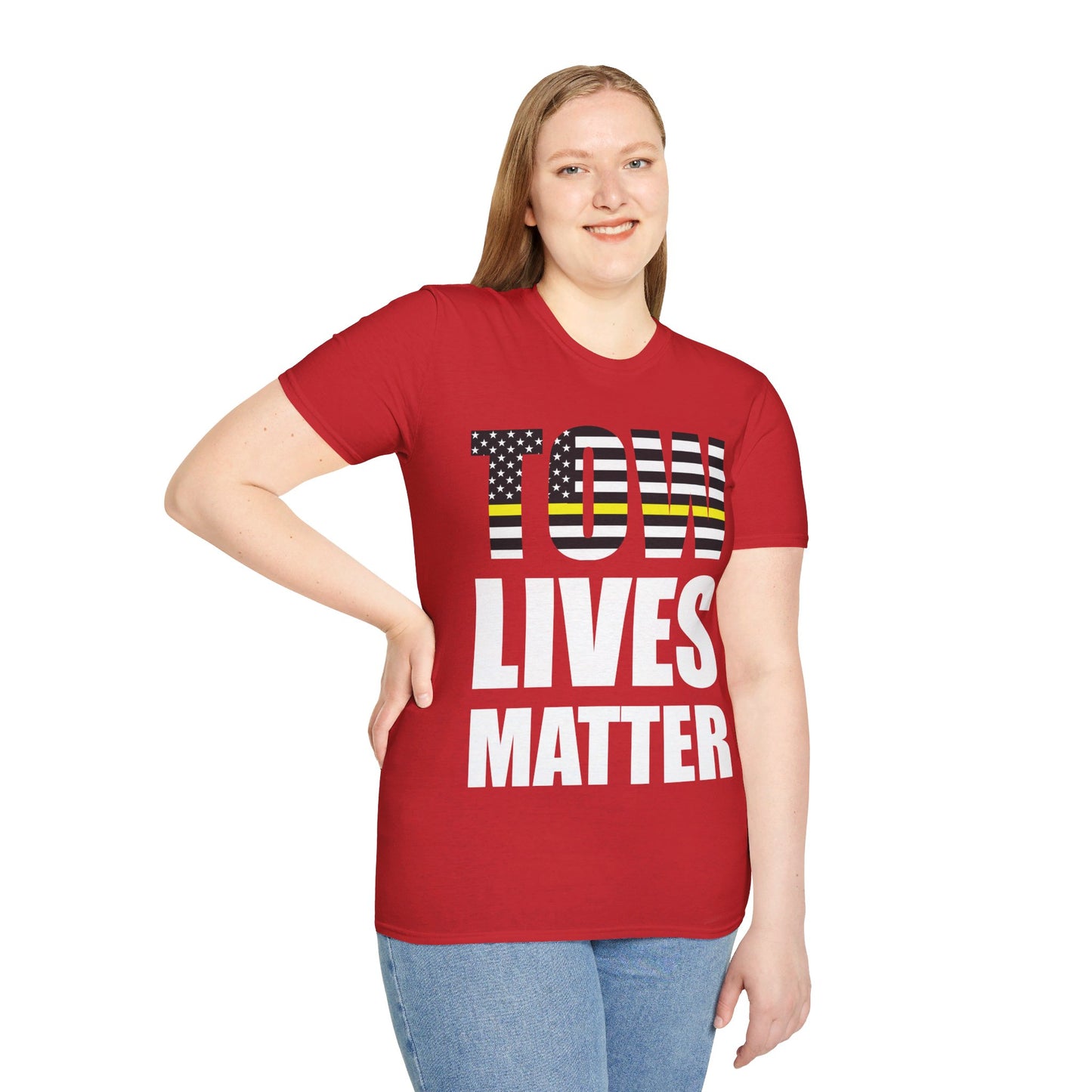 Tow Lives Matter Thin Yellow Line Tow Truck Driver Birthday Gift T-shirt Men