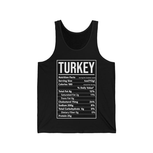 Turkey Nutrition Facts Funny Family Matching Thanksgiving Christmas Tank Tops For Men Women