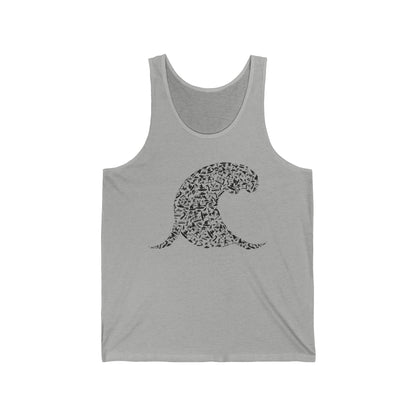 Silhouette Wave Cup For Surfer Surf Girls Surfing Tank Top