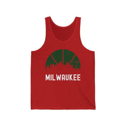 Milwaukee Skyline Wisconsin Cityscape Basketball B-Ball Retro Tank Top For Men Women